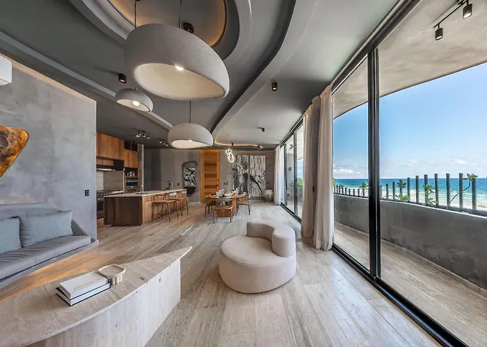 Oceanfront 3br Luxury Maiim Tankah With Pool & Gym Appartement Tulum